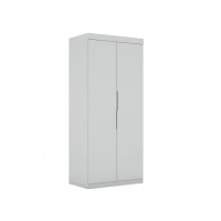 Manhattan Comfort 116GMC1 Mulberry 2.0 Sectional Modern Armoire Wardrobe Closet with 2 Drawers in White
